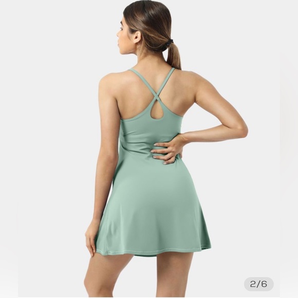Everyday Cloudful™ Fabric Backless 2-in-1 Flare Workout Dress-Wannabe - Picture 3 of 5